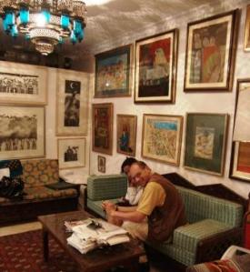 Dr Ziad Mouna in Dr El-Messiri\'s museum-like apartment, April 2008